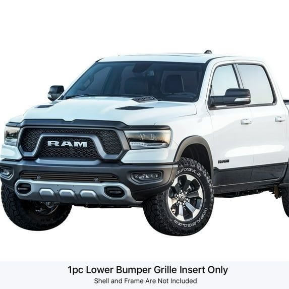 2019-2022 Ram 1500 Rebel With Front Sensor/ 2021-2022 Ram 1500 Trx With Front Sensor Stainless Steel Black Powder Coated Finish 8X6 Horizontal Billet Black Stainless Steel Billet Grille