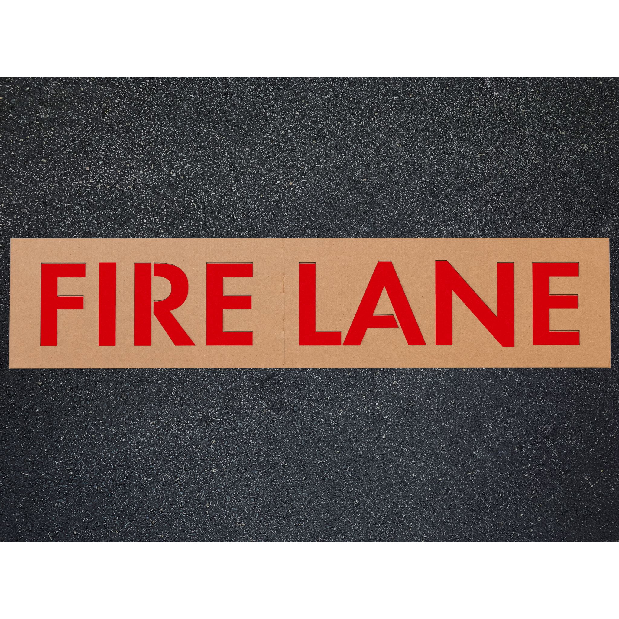 APS 4" FIRE LANE Cardboard Word Stencil for Painting Parking Lots