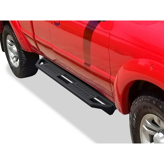 APS Stainless Steel 6.5in Side Bars Square Tube Compatible with Ford Ranger Super Cab 4-Door 99-11