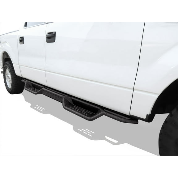 APS Black 6 Inches Tubular Drop Down Style Nerf Bars Running Boards Compatible with Ford F150 2009-2014 SuperCrew Cab (Drilling Required)
