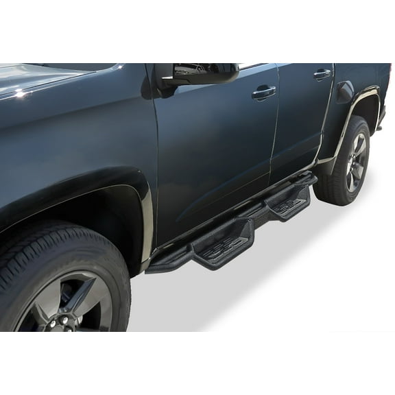 APS Black 6 Inches Tubular Drop Down Style Side Bars Running Boards Compatible with Chevy Colorado GMC Canyon 2015-2024 Crew Cab