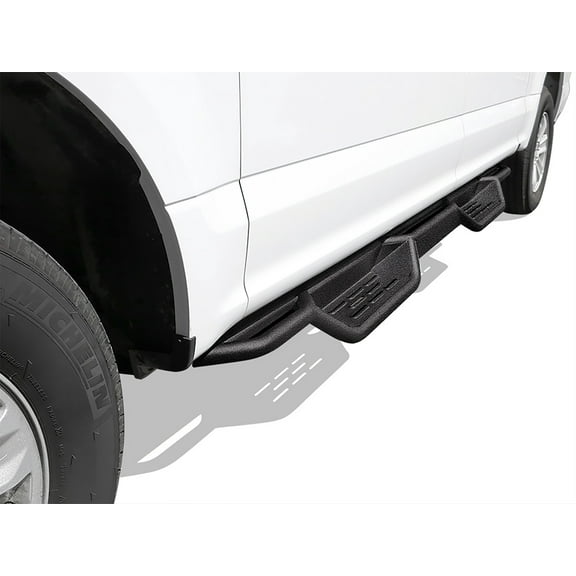 APS Black 6 Inches Tubular Drop Down Style Nerf Bars Running Boards Compatible with Ford F150 2015-2024 SuperCrew Cab & F150 Lightning 2022-2024 & F-250 F-350 Super Duty 2017-2024 Crew Cab