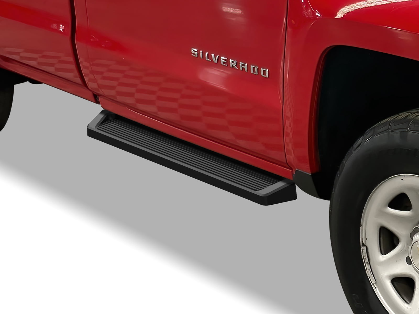 APS Black Running Boards Style Compatible with Chevy Silverado GMC Sierra 2007-2018 Regular Cab & 2500 3500 HD 2019 (Exclude 07 Classic)(Include 19 1500 LD) (Nerf Bars Side Steps Side Bars)