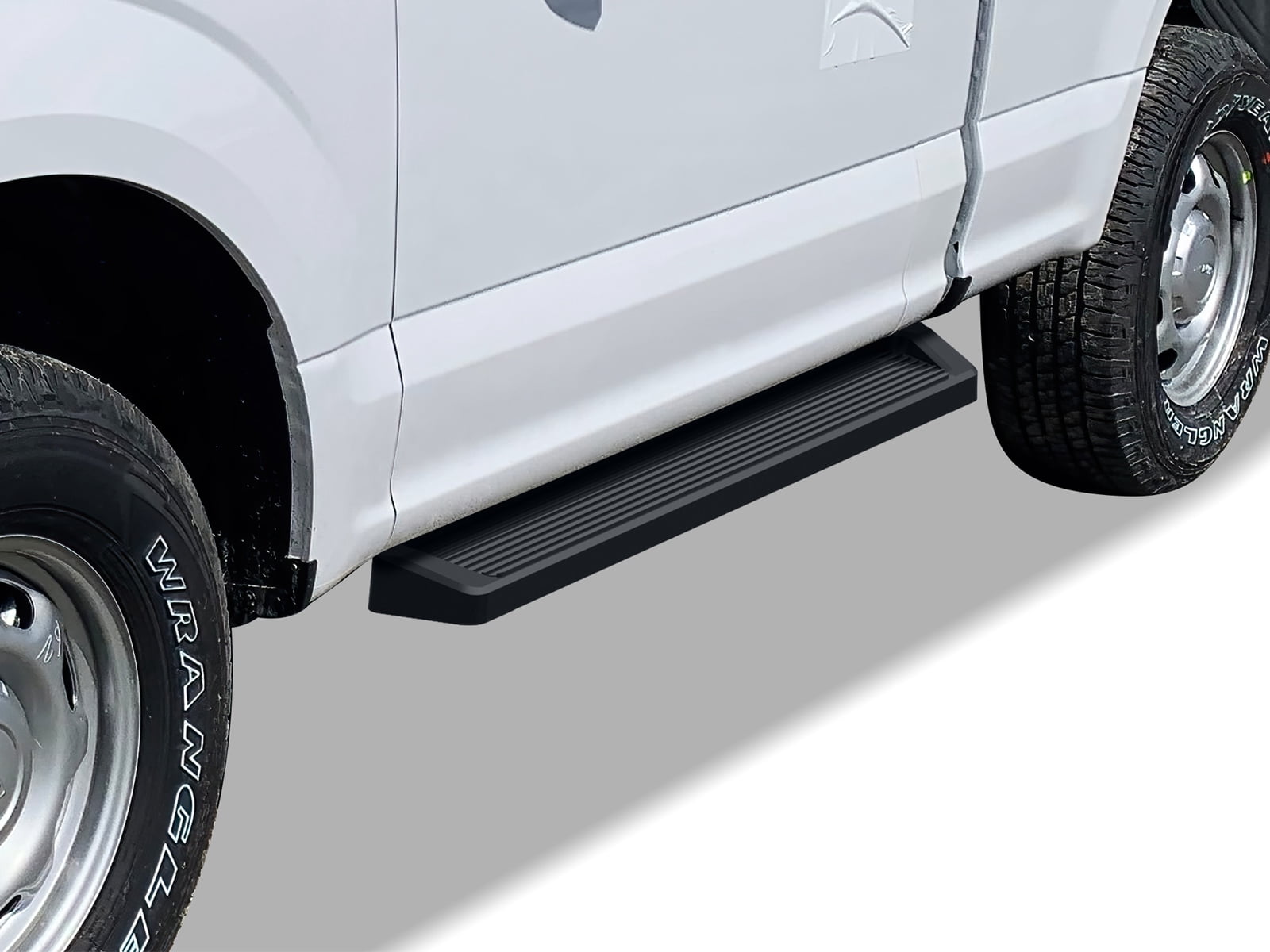 APS Black Running Boards Style Compatible with Ford F150 2015-2026 Regular Cab & F-250 F-350 Super Duty 2017-2026 (Nerf Bars Side Steps Side Bars)