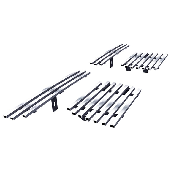 APS Chrome Horizontal Billet Grille Grill Compatible with Chevy Silverado 1500 2500 3500 2003-2006 & 07 Classic & 02-06 Avalanche Classic Combo N19-A44978C
