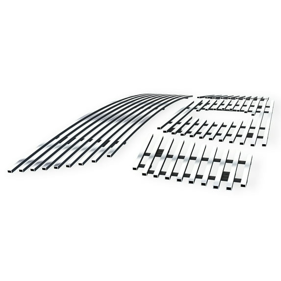 APS Chrome Horizontal Billet Grille Grill Compatible with Nissan Armada 2008-2015 Logo Show Combo N19-A97776N