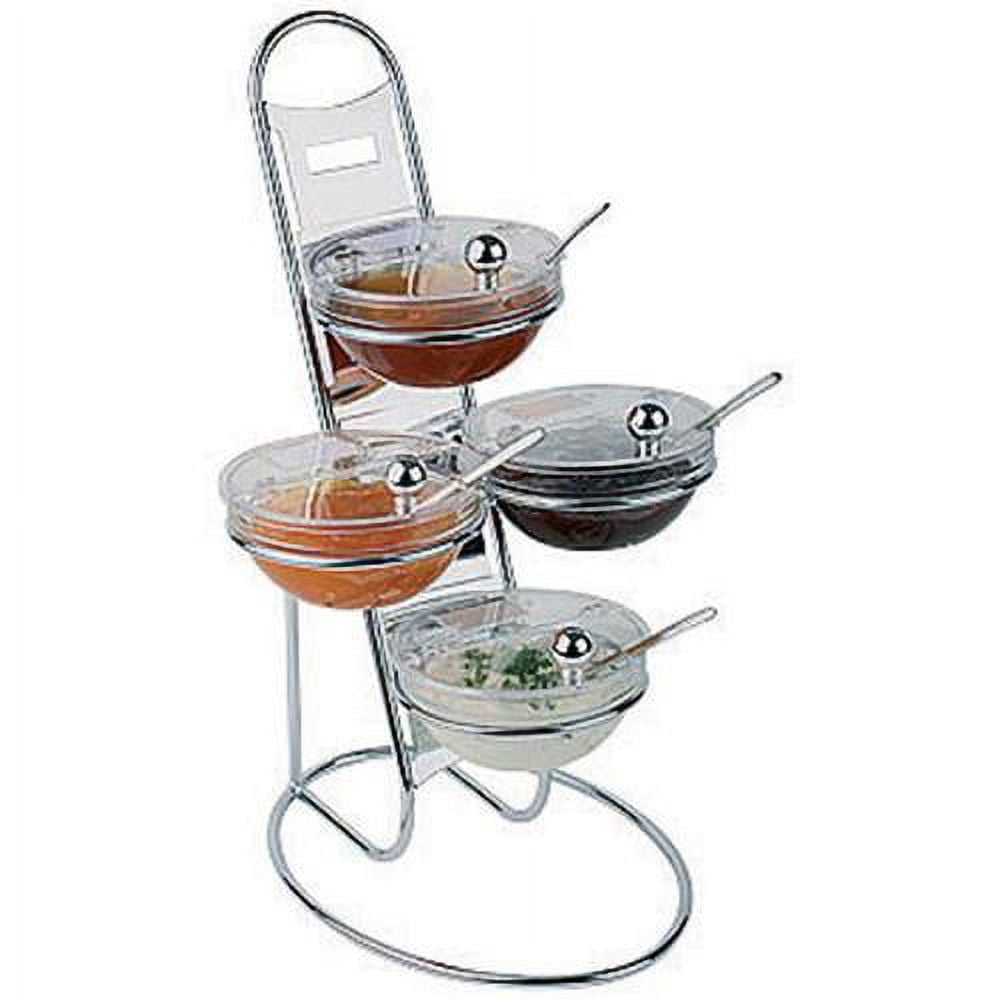 APS 41912-03 Chromed Three-Tier Buffet Ladder & Medium Bowl Set, L 11. ...