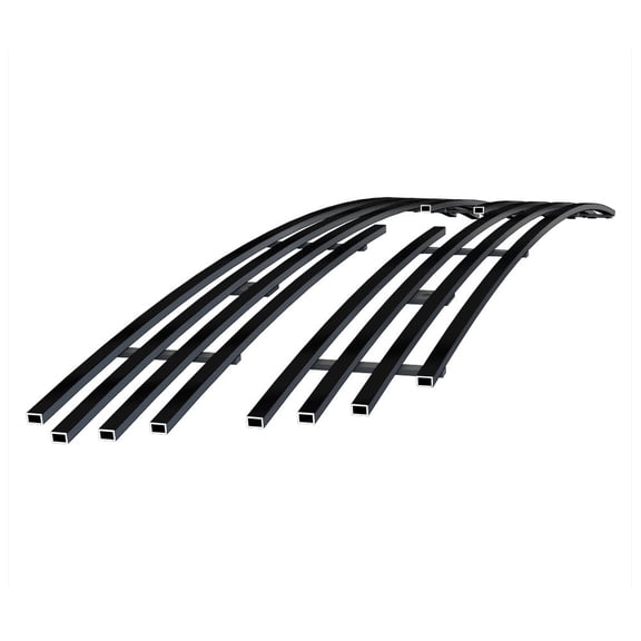 APS Compatible with Ford Expedition F-150 F-250 1997-1998 Light Bar Style Main Upper Stainless Steel SS Black Billet Front Grill Grille Insert F65729H