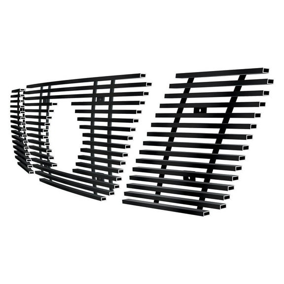 APS Compatible with Nissan Frontier 2005-2008 & Pathfinder 05-07 with Logo Show Main Upper Stainless Steel SS Black Billet Front Grill Grille Insert N66432H