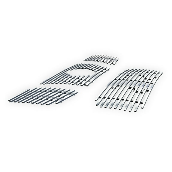 APS Compatible with Nissan Titan 2004-2006 & 07 Titan Classic Model & 04-07 Armada with Logo Show Stainless Steel Chrome Billet Grille Grill Insert Combo N67992A