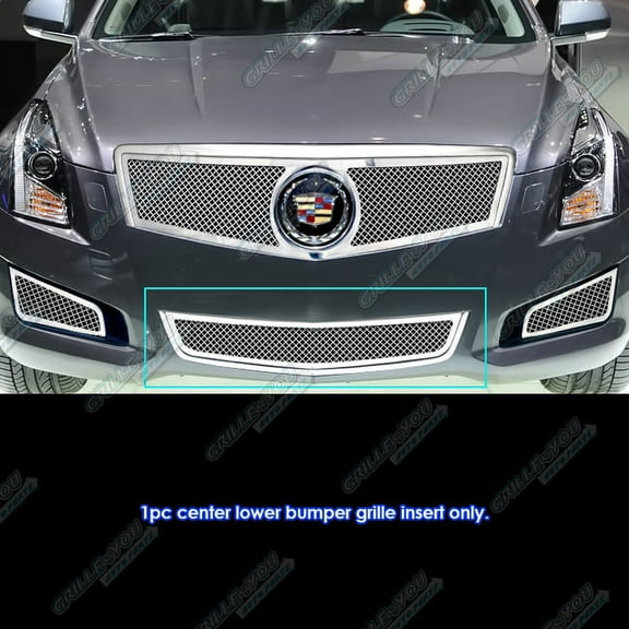 APS Compatible with Cadillac ATS 2013-2014 Lower Bumper Stainless Steel Chrome Mesh Grille Insert A75953T