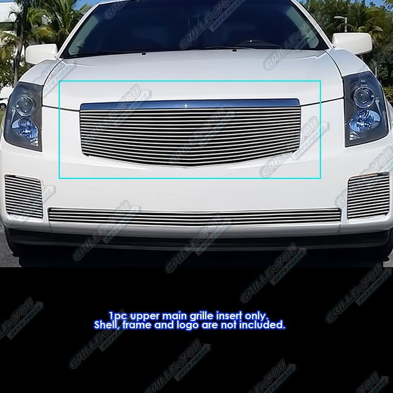APS Stainless Steel Mesh Grille Insert – Fits 2007-2014 Cadillac Escalade – Chrome 2-Piece Set