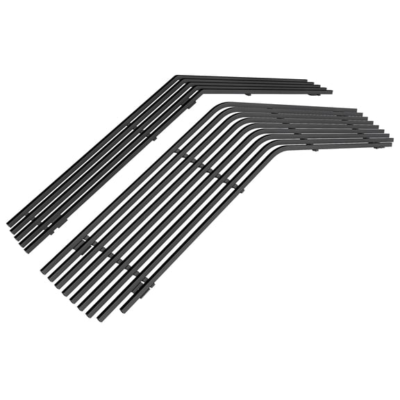APS Compatible with Chevy Camaro 1978-1981 Main Upper Lower Bumper Stainless Steel Black Horizontal Billet Front Grill Grille Insert Combo C81034J
