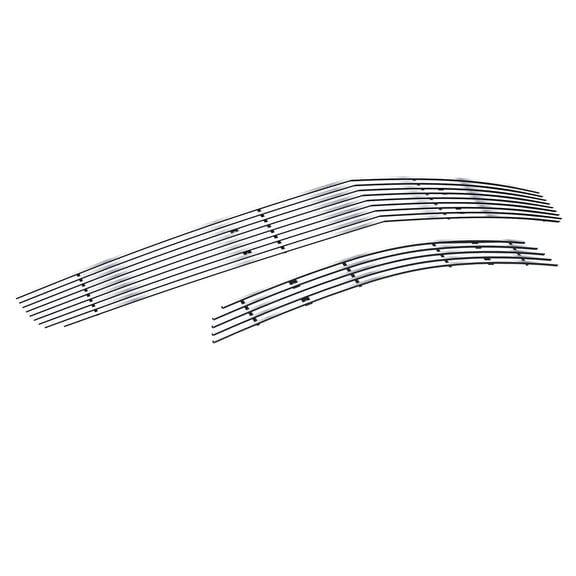 APS Compatible with Chevy Camaro LT LS V6 2010-2013 Stainless Steel Silver Horizontal Billet Grille Insert Combo C61027C