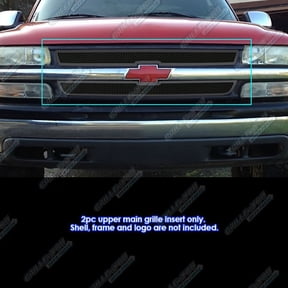 APS Compatible with Chevy Silverado 2500 3500 2001-2002 Main Upper Stainless Steel Black Mesh Front Grill Grille Insert C75702H