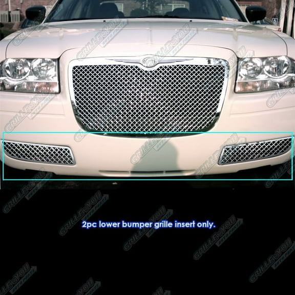 APS Compatible with Chrysler 300 2005-2010 Lower Bumper Stainless Steel Chrome Mesh Front Grill Grille Insert R76636S