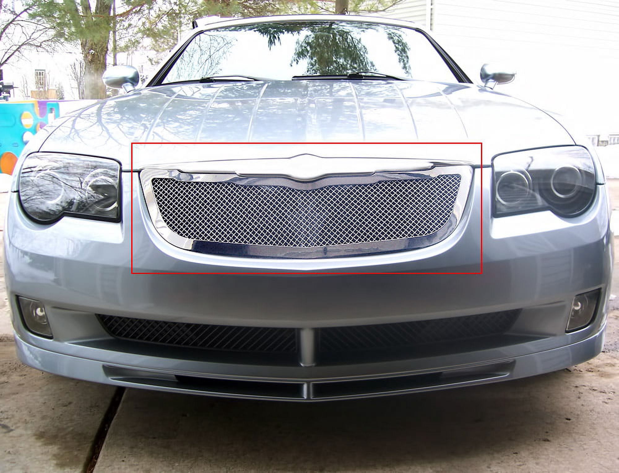 Polished Grill For 2004-2008 Chrysler Crossfire SS Chrome Mesh Grille Insert 05
