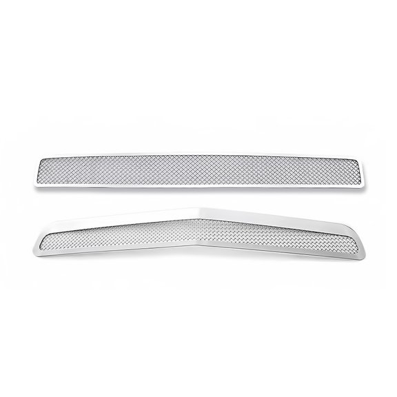 APS Compatible with Dodge Challenger 2011-2014 Main Upper Lower Bumper Stainless Steel Chrome Mesh Front Grill Grille Insert Combo D71218T