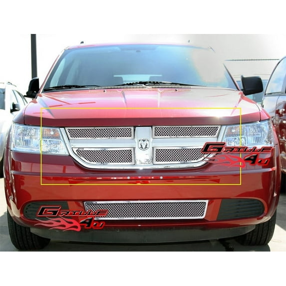 APS Compatible with Dodge Journey 2009-2010 R T SE SXT Main Upper Stainless Steel Chrome Mesh Front Grill Grille Insert D76609T