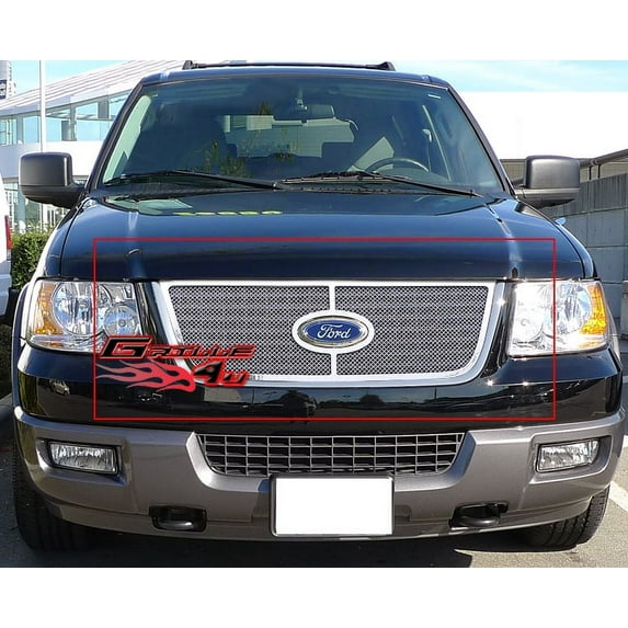 APS Compatible with Ford Expedition 2003-2006 Main Upper Stainless Steel Chrome Mesh Front Grill Grille Insert F75372T