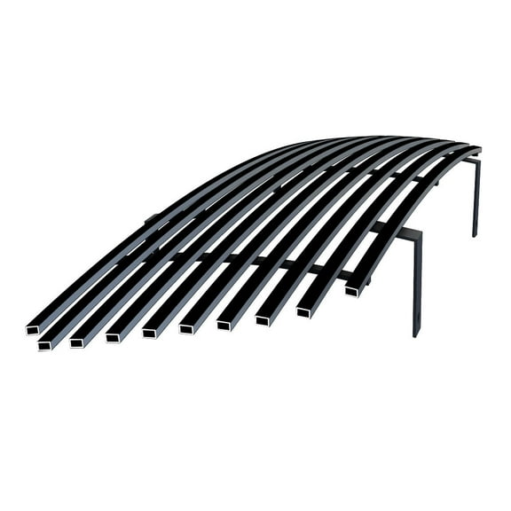 APS Compatible with Ford Explorer 1995-2001 Main Upper Stainless Steel SS Black Billet Front Grill Grille Insert F85023H