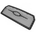 thumbnail image 1 of APS Compatible with Ford F-150 2015-2017 Without Front Camera Main Upper Stainless Steel Black Mesh Rivet Studs Front Grill Grille Insert FL6310K, 1 of 3