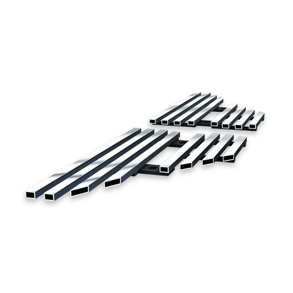 APS Compatible with Ford F-250 F-350 F-450 F-550 2008-2010 Side Vent Stainless Steel Chrome 8x6 Billet Front Grill Grille Insert F65542C