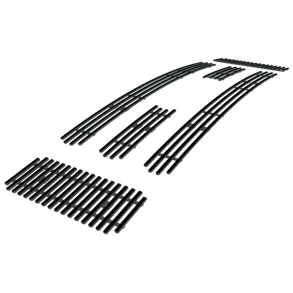 APS Compatible with Ford F-250 F-350 F-450 F-550 SD 2008-2010 Main Upper Stainless Steel Black 8x6 Horizontal Billet Grille Insert F65327J