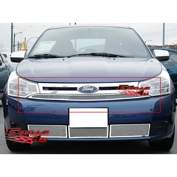 APS Compatible with Ford Focus 2008-2011 Main Upper Stainless Steel Chrome Mesh Front Grill Grille Insert F76662T
