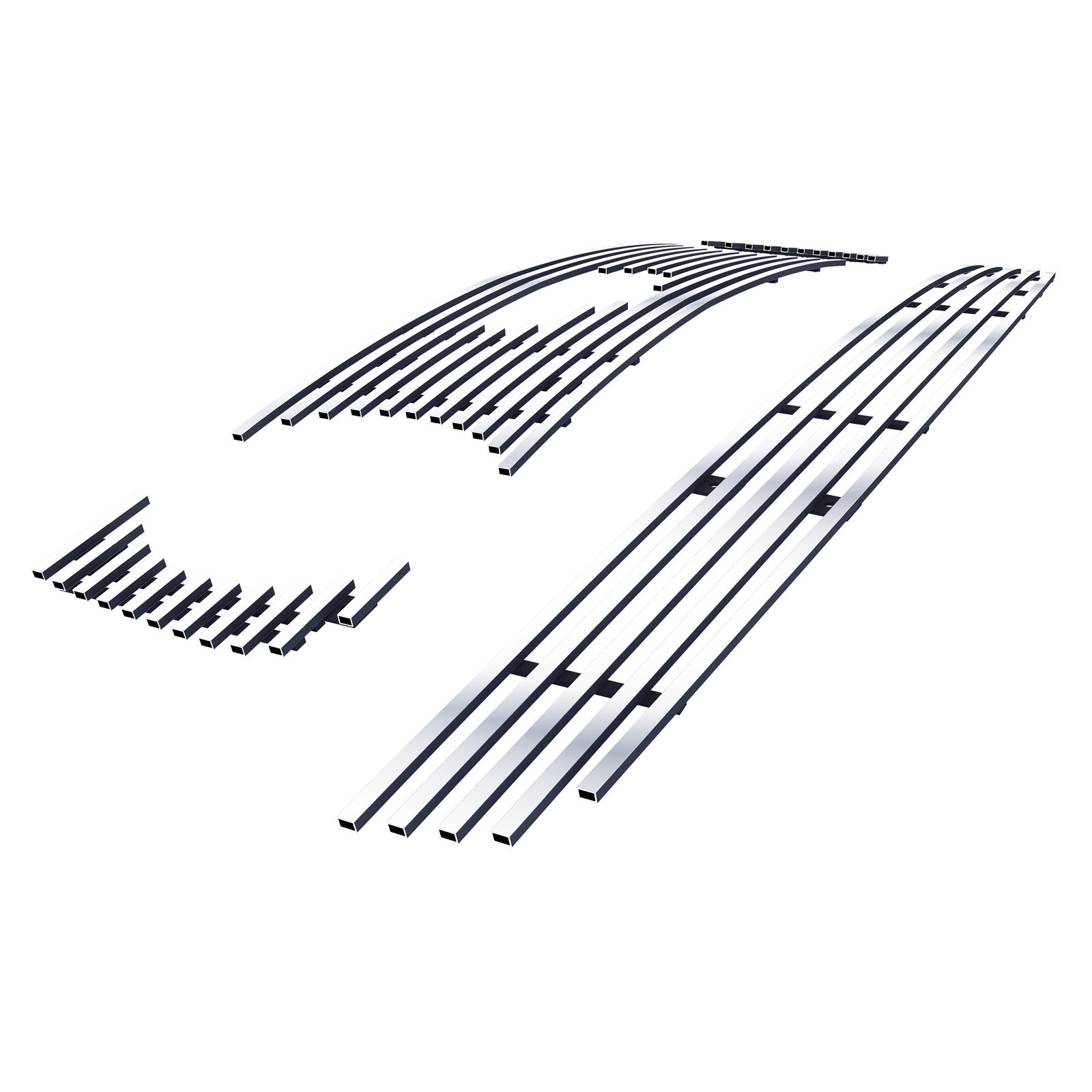 APS Chrome Billet Grille Insert Combo For 2005-2009 Ford Mustang GT V8 – Main Upper & Lower Bumper Overlay