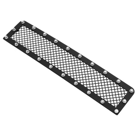 APS Compatible with Hummer H2 2003-2007 Lower Bumper Stainless Steel Black Mesh Rivet Studs Front Grill Grille Insert CL6580H