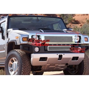 APS Compatible with Hummer H2 2003-2007 Main Upper Stainless Steel Chrome Mesh Front Grill Grille Insert C76579T