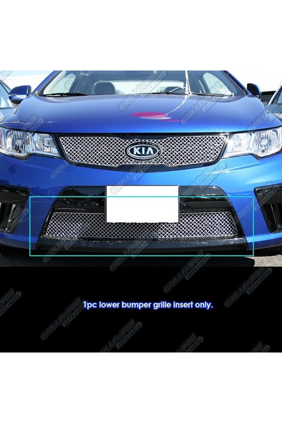 Compatible with Kia Forte Koup 2010-2013 Lower Bumper Stainless Steel Chrome Mesh Front Grill Grille Insert KX6820S