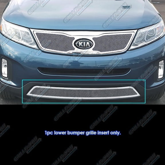 APS Compatible with Kia Sorento 2014-2015 SX Lower Bumper Stainless Steel Chrome Mesh Front Grill Grille Insert K75960T