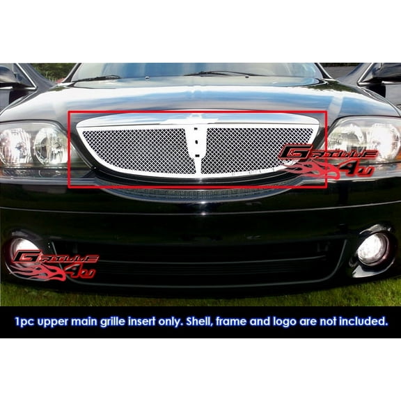 APS Compatible with Lincoln LS 2000-2002 Main Upper Stainless Steel Chrome Mesh Front Grill Grille Insert L75776T