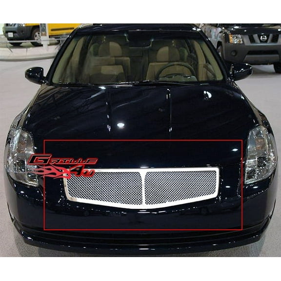 APS Compatible with Nissan Maxima 2004-2006 Main Upper Stainless Steel Chrome Mesh Front Grill Grille Insert N75408T