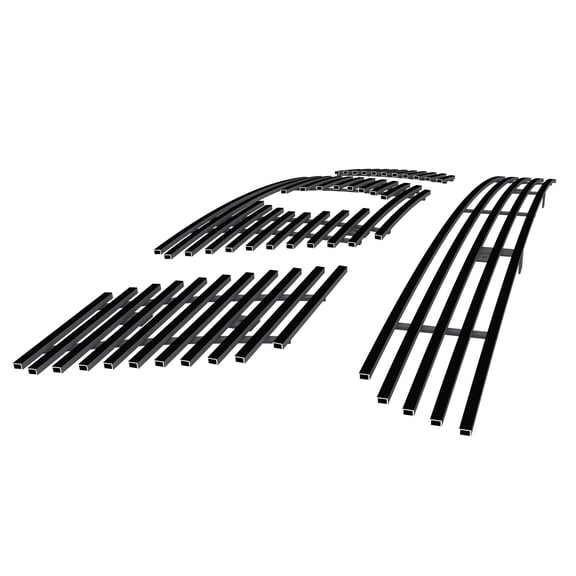 APS Compatible with Nissan Pathfinder 2005-2007 & 05-08 Frontier with Logo Show Black Horizontal Billet Front Grille Grill Insert Combo N67966H