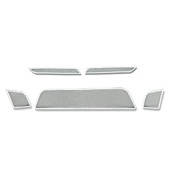 APS Compatible with Saturn Sky 2007-2009 Red Line Main Upper Lower Bumper Stainless Steel Chrome Mesh Front Grill Grille Insert Combo S77752T