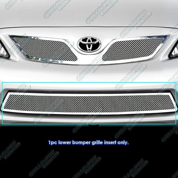 APS Compatible with Toyota Corolla 2011-2013 Lower Bumper Stainless Steel Chrome Mesh Front Grill Grille Insert T76863T