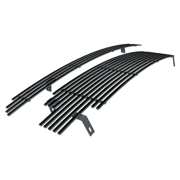 APS Compatible with Toyota Tacoma 2001-2004 Stainless Steel Black 8x6 Horizontal Billet Grille Insert Combo T87772J