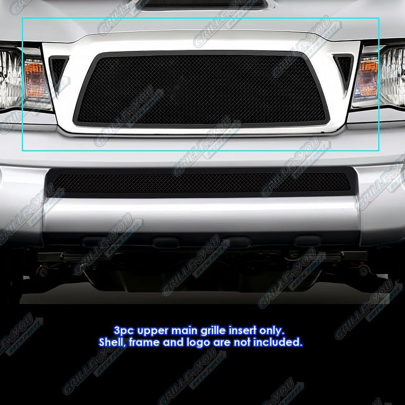 Chrome Front Grill Insert For Toyota Tacoma 2016-2017 | Aluminum Billet Upper Grille Replacement