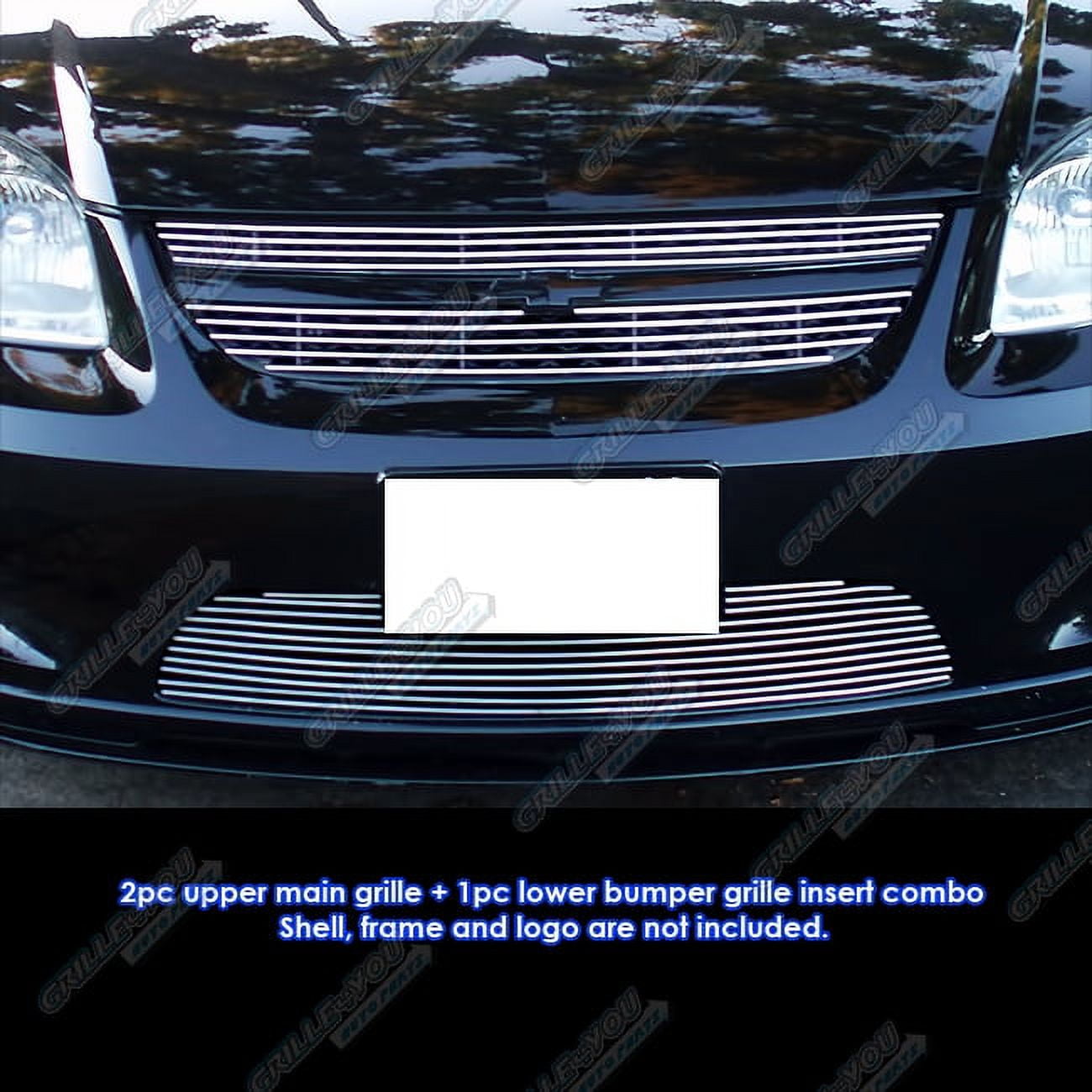 Chrome Billet Grille Insert For Toyota Corolla 2005-2008 S/XRS - Aluminum Horizontal Upper & Lower Grill Replacement