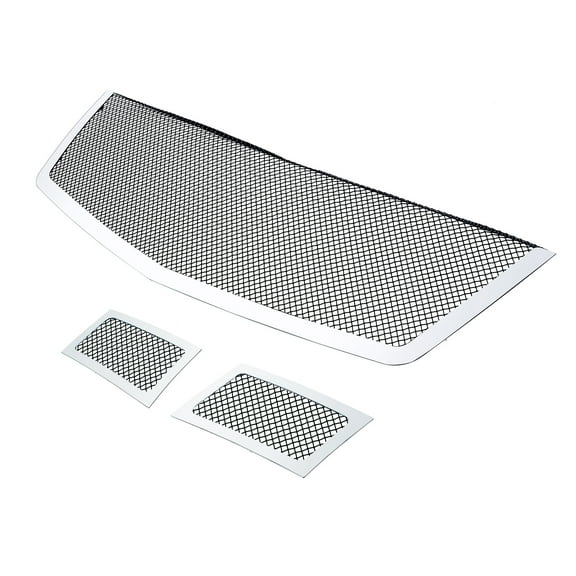APS Premium Stainless Steel Chrome Frame Black Mesh Grille Compatible with Cadillac Escalade 2007-2014 Combo N19-C04777A