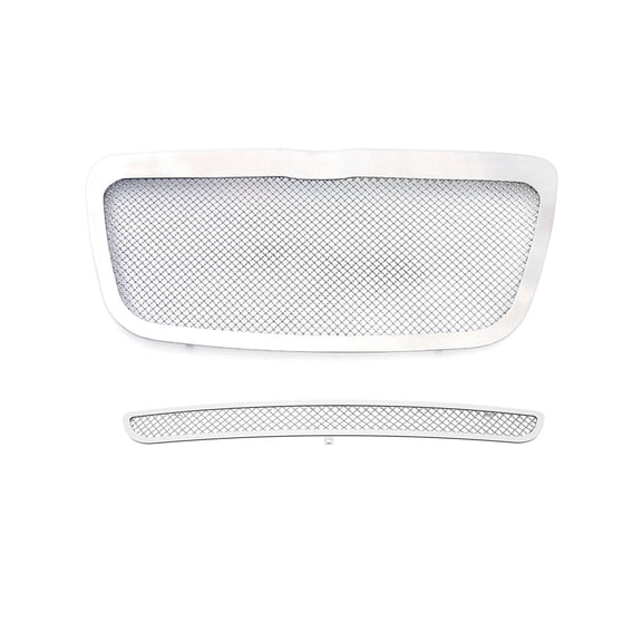 APS Premium Stainless Steel Chrome Mesh Grille Combo Compatible with 2011-2014 300 300C N19-R50117R