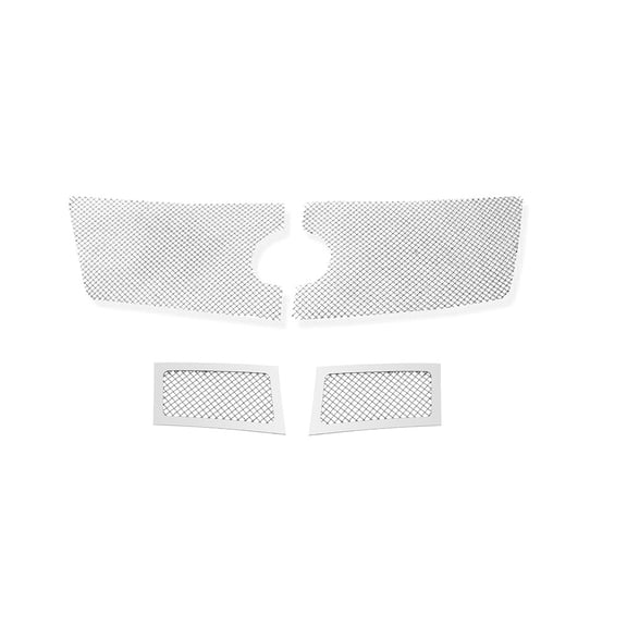 APS Premium Stainless Steel Chrome Mesh Grille Compatible with Cadillac Escalade 2007-2014 Without Tow Hook Combo N19-T52877A