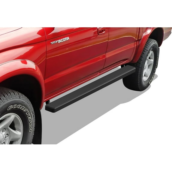 APS Running Boards 4-inch Black Compatible with Toyota Tacoma 2001-2004 Double Crew Cab (Side Steps Side Bars)