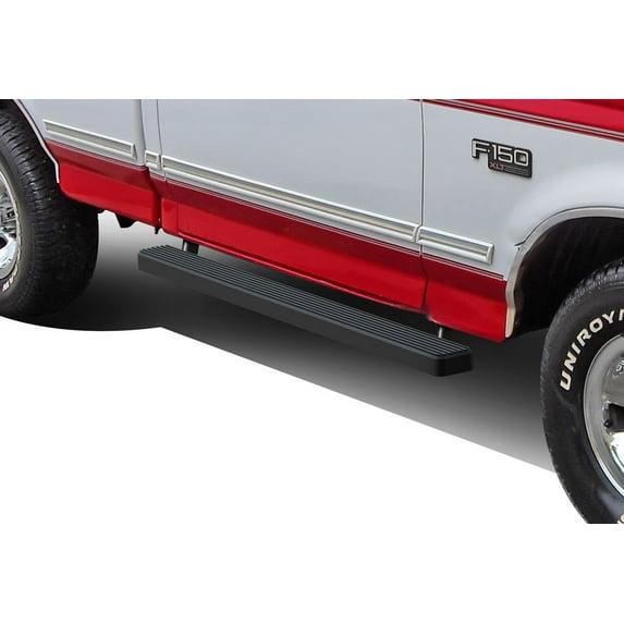 APS Running Boards 4-inch Matte Black Compatible with Ford F-Series Bronco 1980-1996 Regular Cab (Will Not Fit Factory Reinforced Heavy Duty Frames) (Side Steps Side Bars)