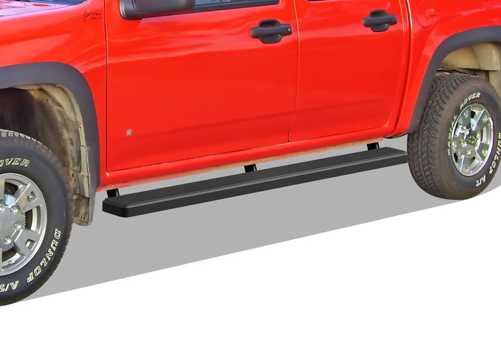 APS Running Boards 5-inch Black Compatible with Chevy Colorado GMC Canyon 2004-2012 Crew Cab Stainless Steel (Nerf Bars Side Steps Side Bars)