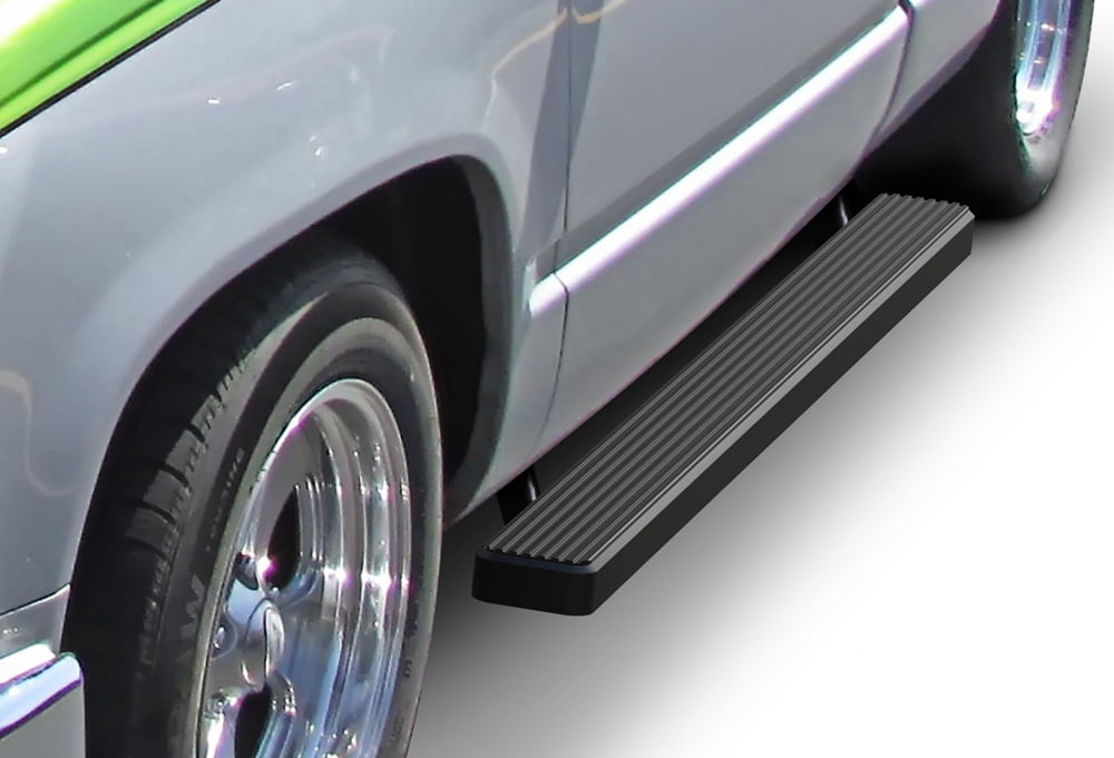 APS Running Boards 5 inches Black Compatible with Chevy GMC CK 1988-1998 Regular Cab & Chevy Tahoe 95-99 2Dr & GMC Yukon 92-99 2Dr (Exclude ZR2) Stainless Steel (Nerf Bars Side Steps Side Bars)