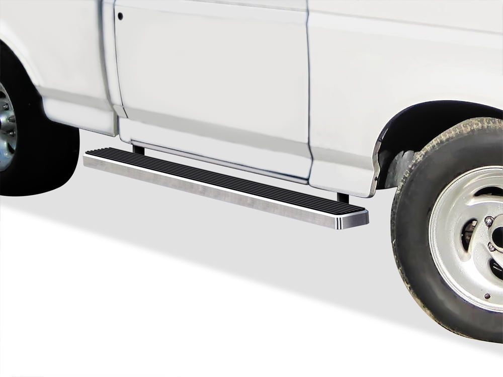 APS Running Boards 5 inches Compatible with Ford F-Series Bronco 1980-1996 Regular Cab (Will Not Fit Factory Reinforced Heavy Duty Frames) Stainless Steel (Nerf Bars Side Steps Side Bars)